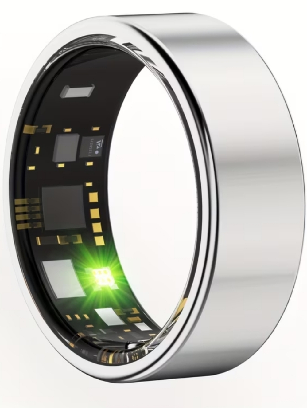 IP 68  Silver Health Tracking Smart Ring with App Connectivity